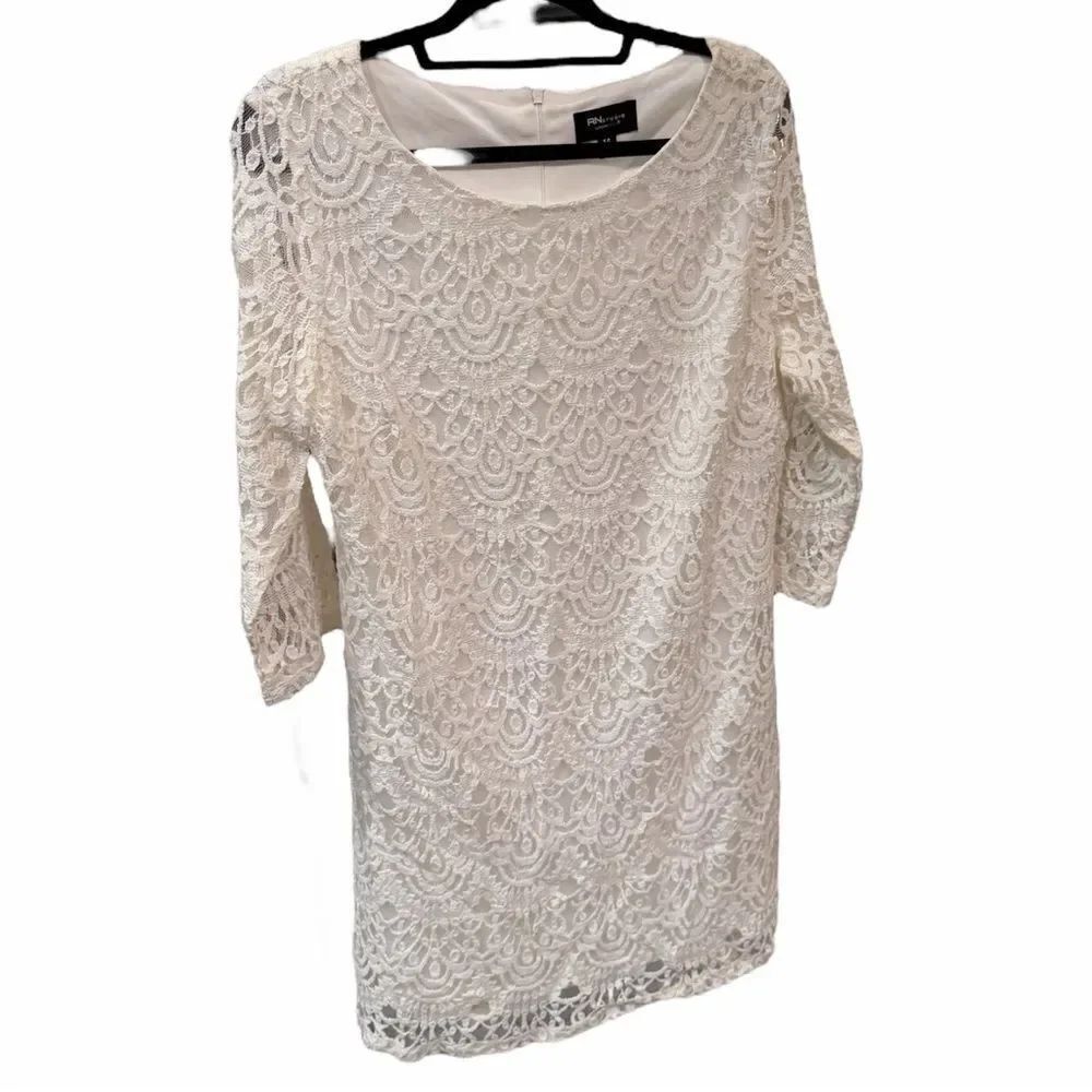 Ronni Nicole Cream Lace Dress